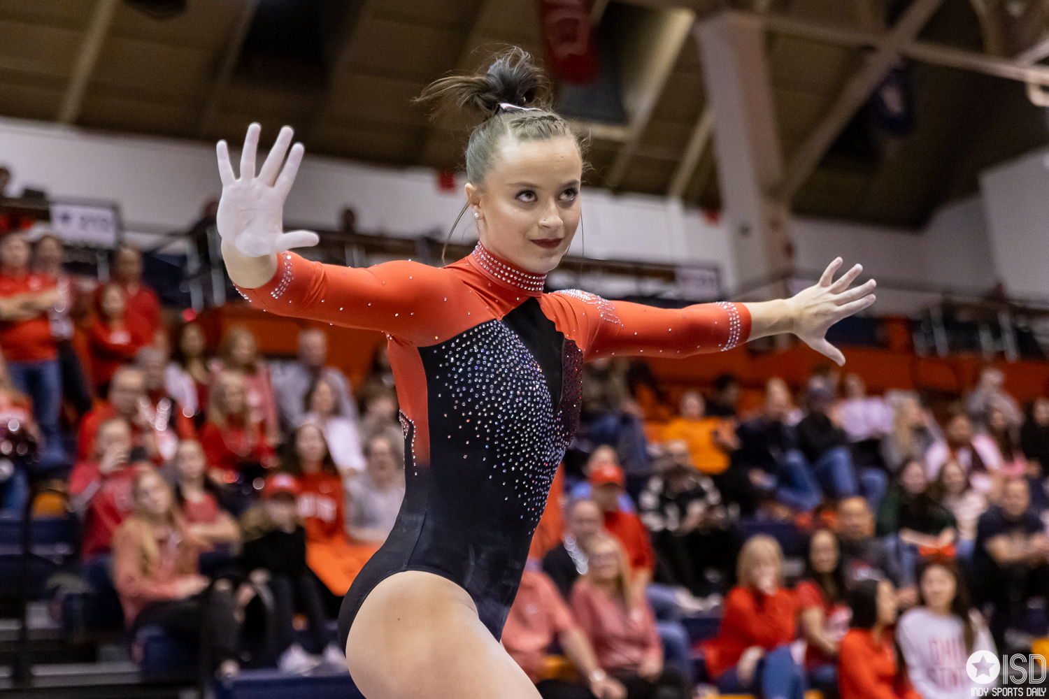 Ohio State women's gymnastics improves to 9 1 with a victory over